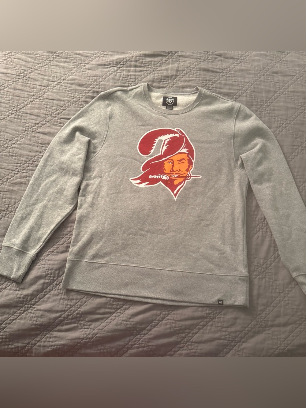 Tampa Bay Buccaneers Bucco Bruce Logo Grey Crewneck Sweatshirt ‘47 XXL